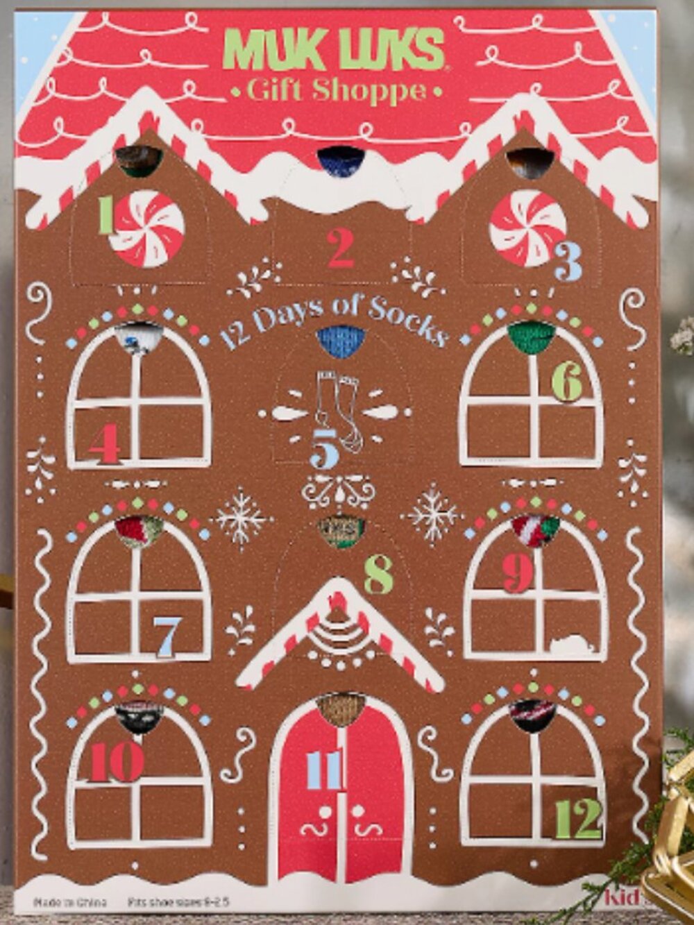 MUK LUKS Kid's 12 Days of Christmas Socks